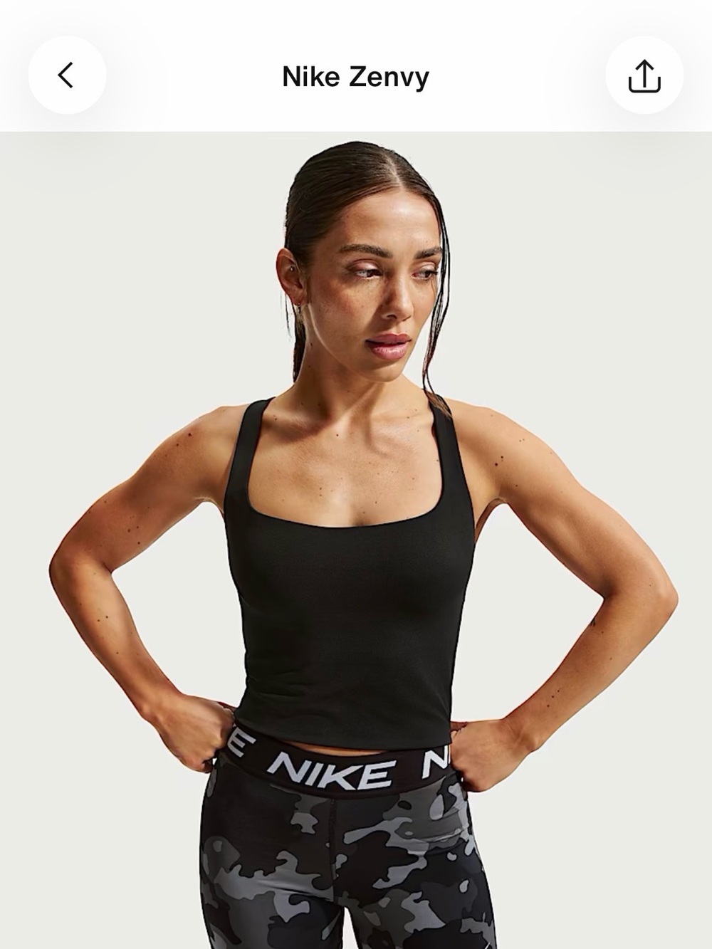 Nike Zenvy Black Square-Neck Sports Tank